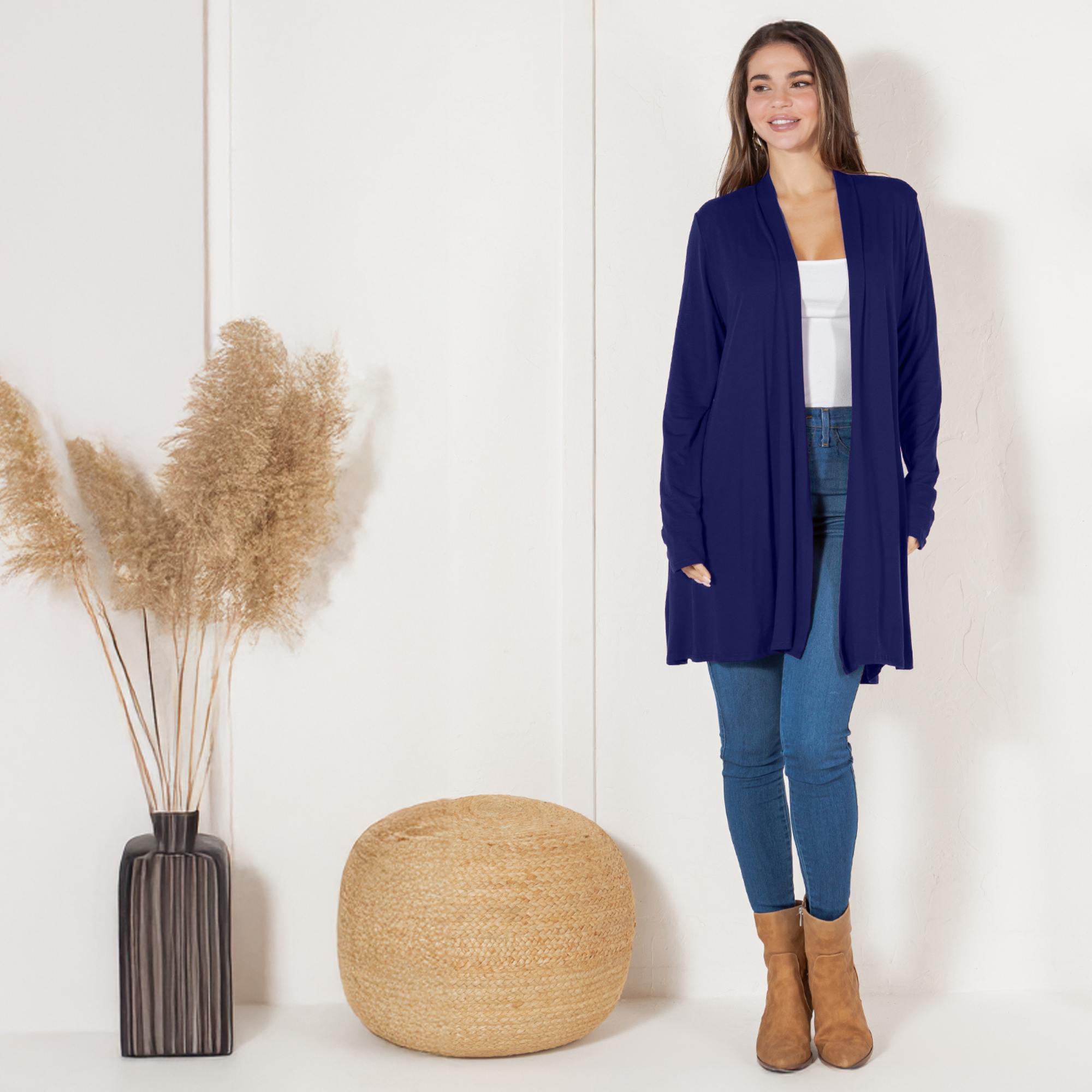 3-Pack Long Sleeve Cardigan (Straight Hem) Azules 2DC