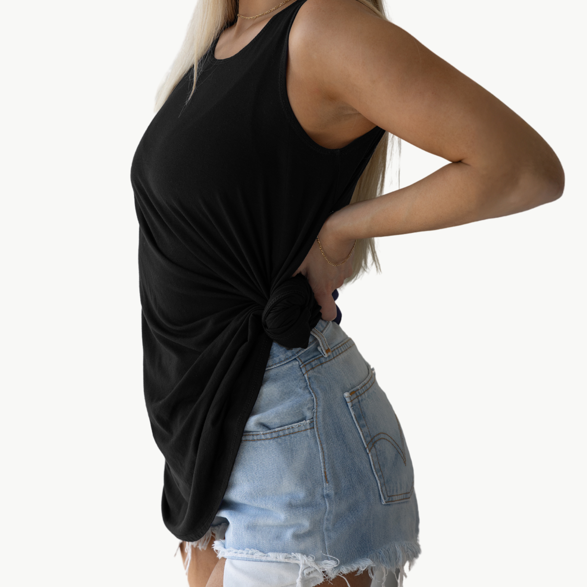 Sleeveless Tunic Top – Long Loose Fit Tank Blouse for Casual Wear