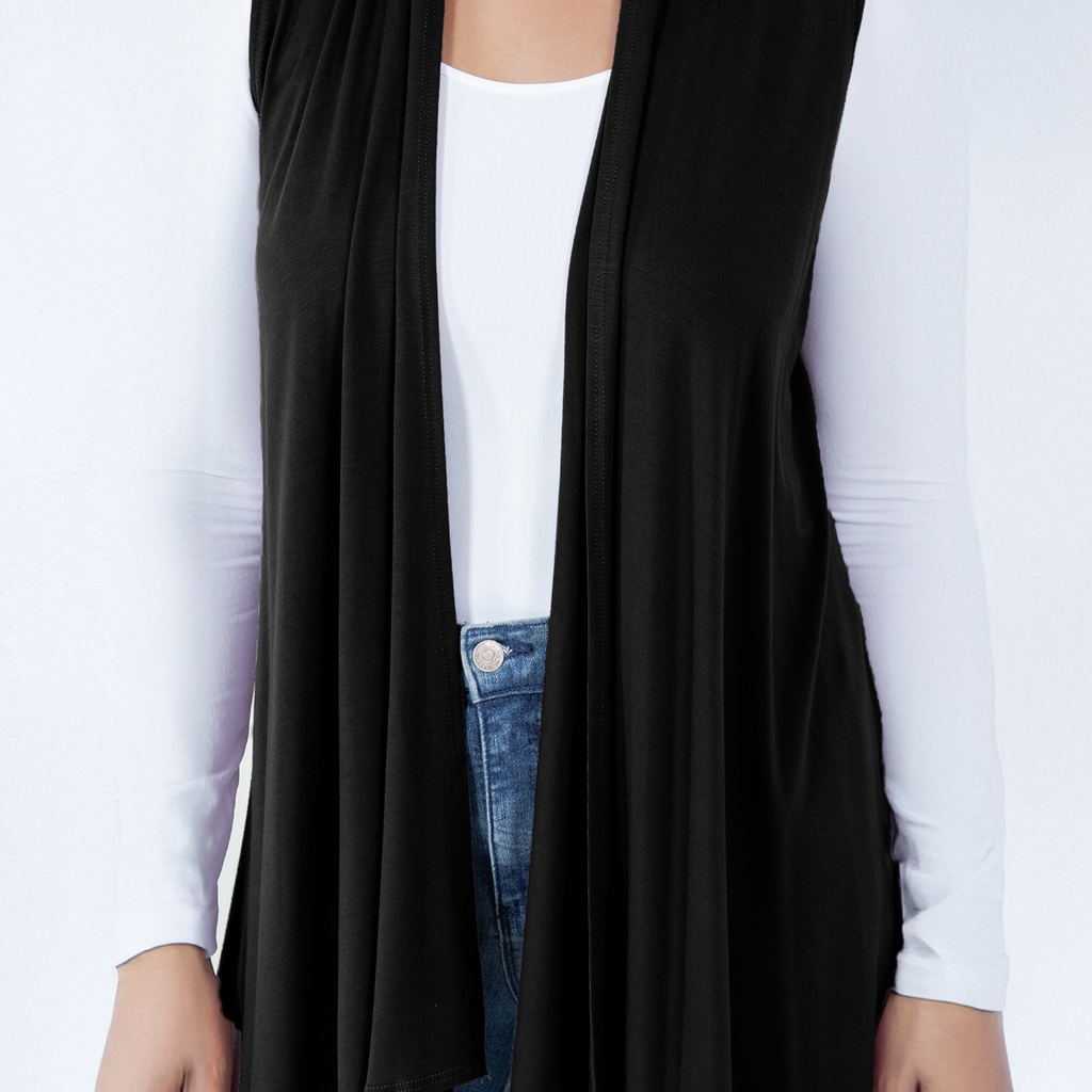 Sleeveless Cardigan – Open Front Lightweight