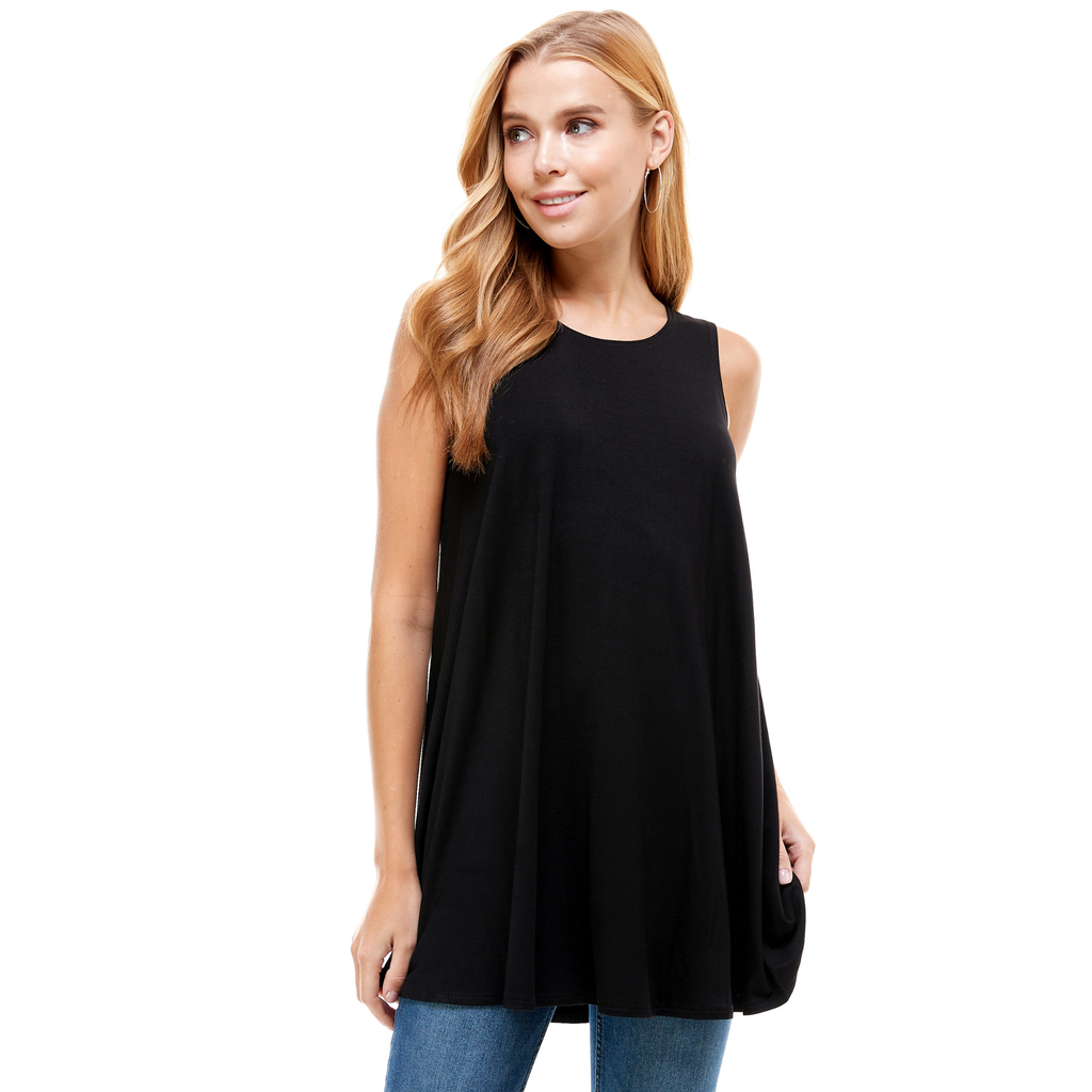 3-Pack Sleeveless Tunic Top – Long Loose Fit Tank Blouse for Casual Wear Azules 2DC