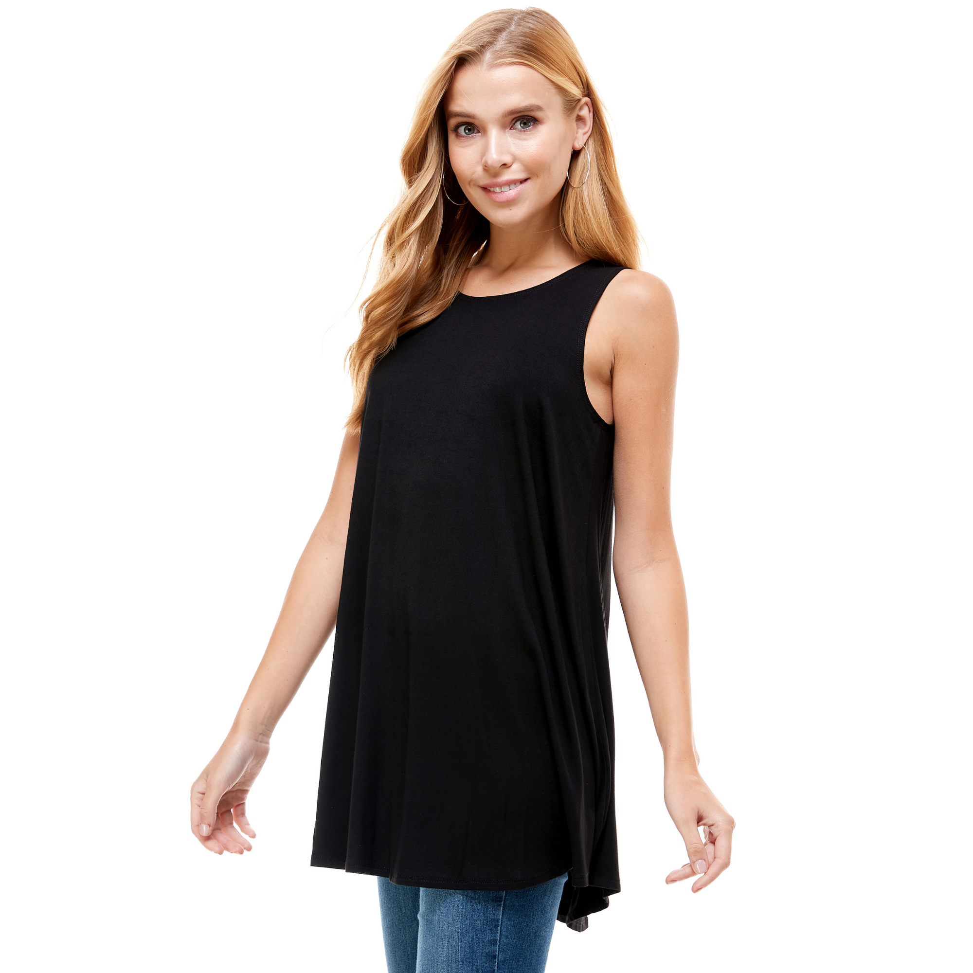 3-Pack Sleeveless Tunic Top – Long Loose Fit Tank Blouse for Casual Wear Azules 2DC