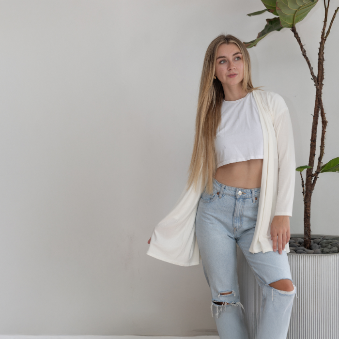 Long Sleeve Cardigan (Straight Hem)