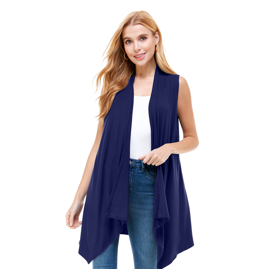 3-Pack Sleeveless Cardigan – Open Front Lightweight Azules 2DC