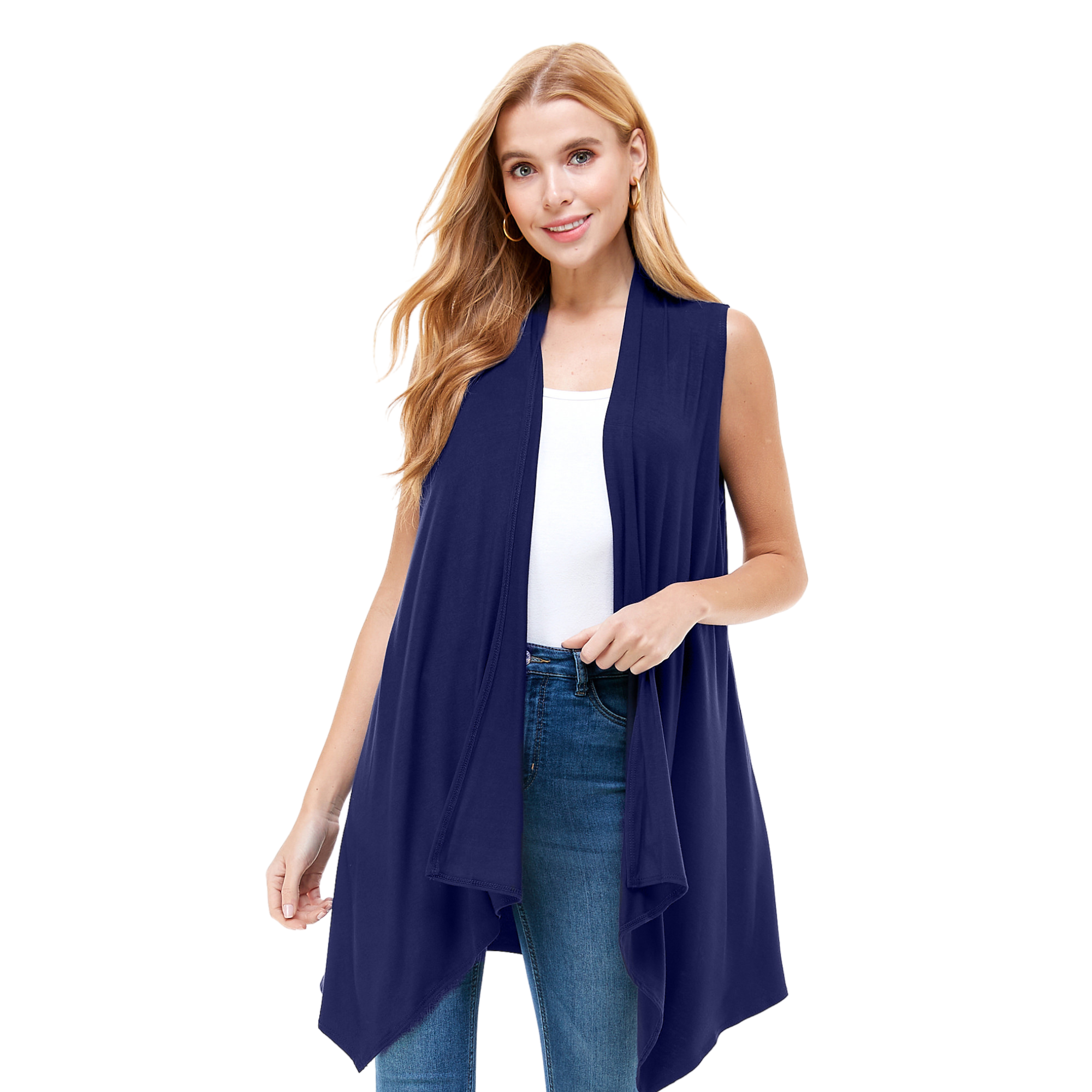 3-Pack Sleeveless Cardigan – Open Front Lightweight Azules 2DC