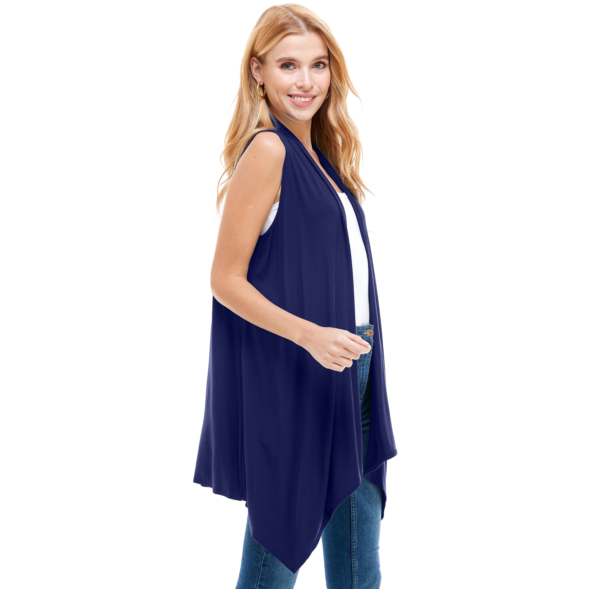 3-Pack Sleeveless Cardigan – Open Front Lightweight Azules 2DC