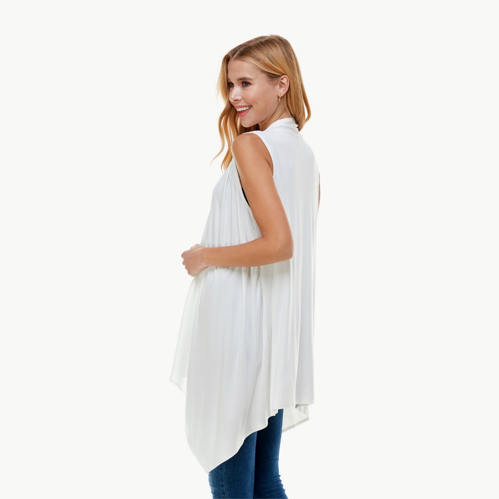 Sleeveless Cardigan – Open Front Lightweight