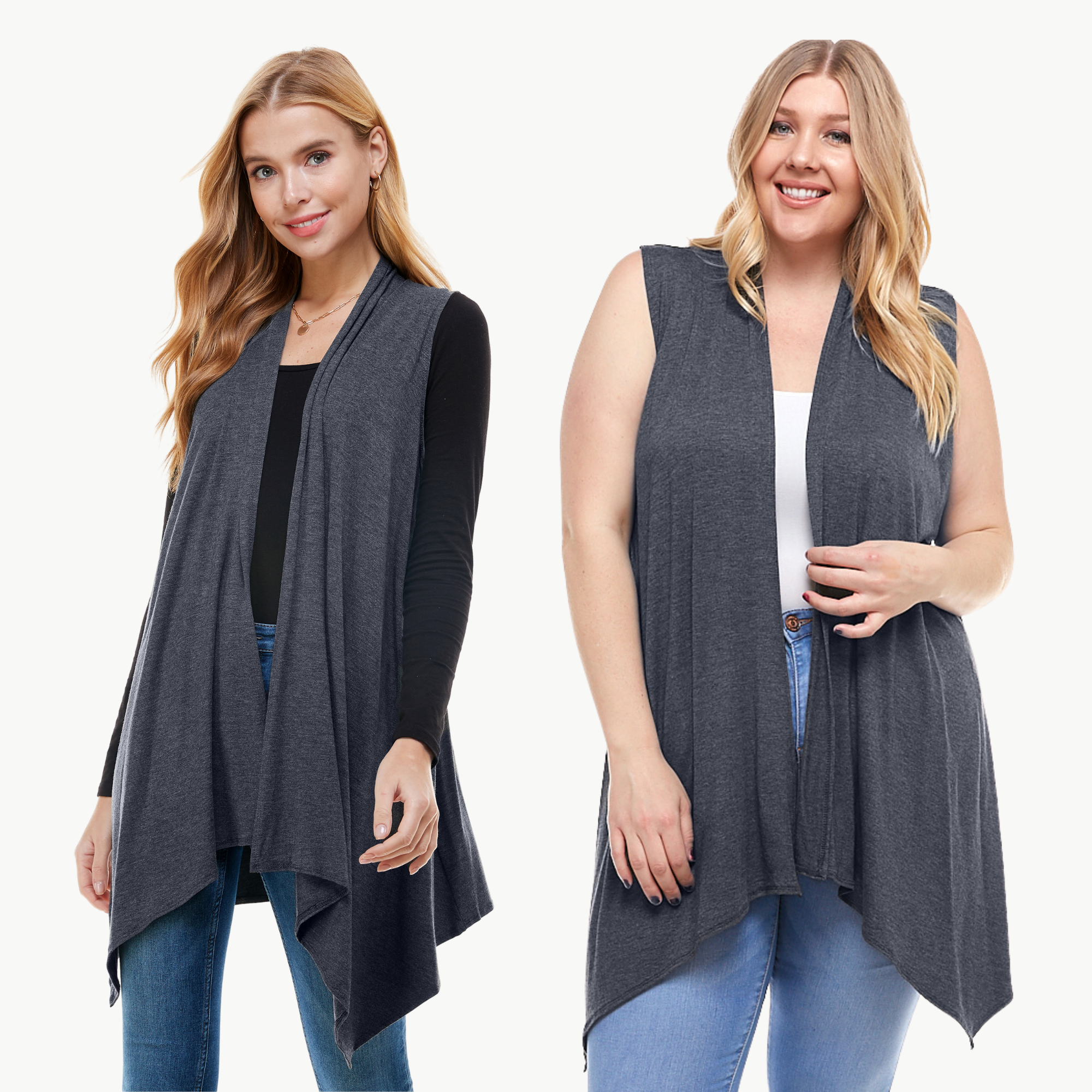 Sleeveless Cardigan – Open Front Lightweight