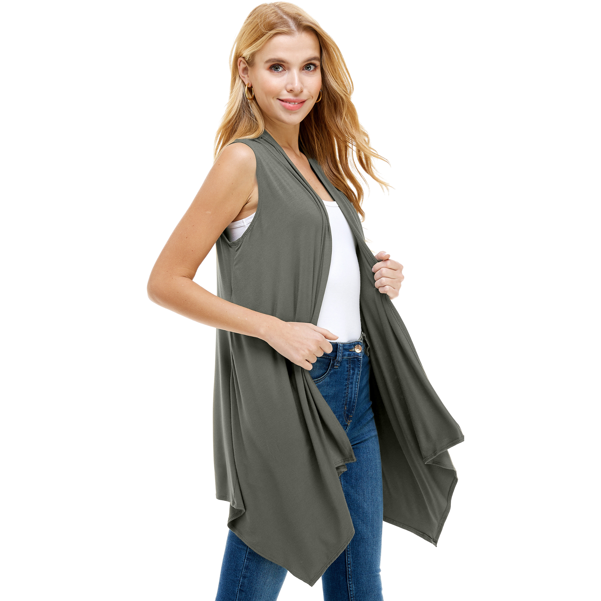 3-Pack Sleeveless Cardigan – Open Front Lightweight Azules 2DC