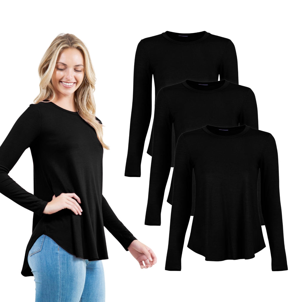 3-Pack Long Sleeve Tunic Top Azules 2DC