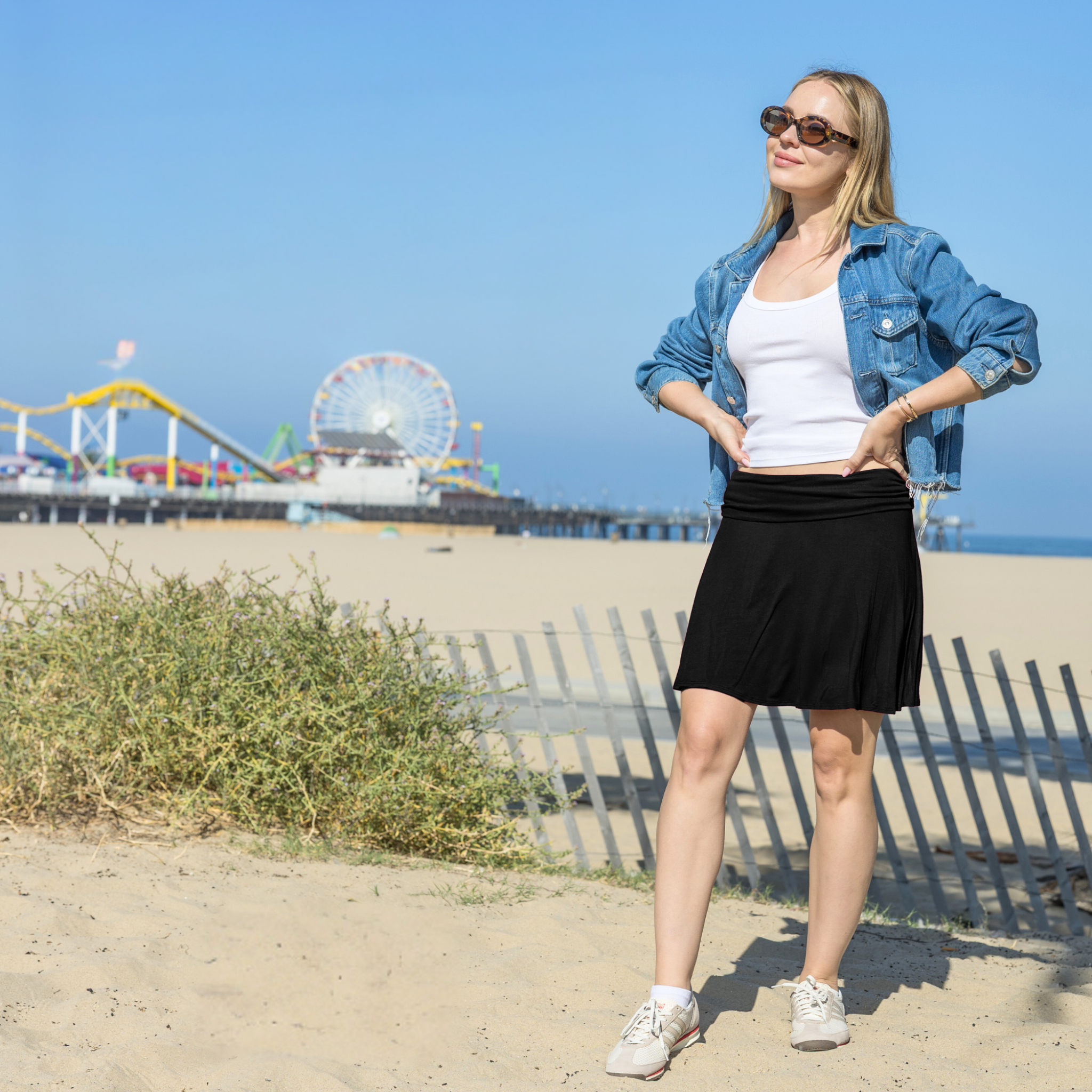Flared Mini Skirt – Stretchy Casual Skater Skirt for Women
