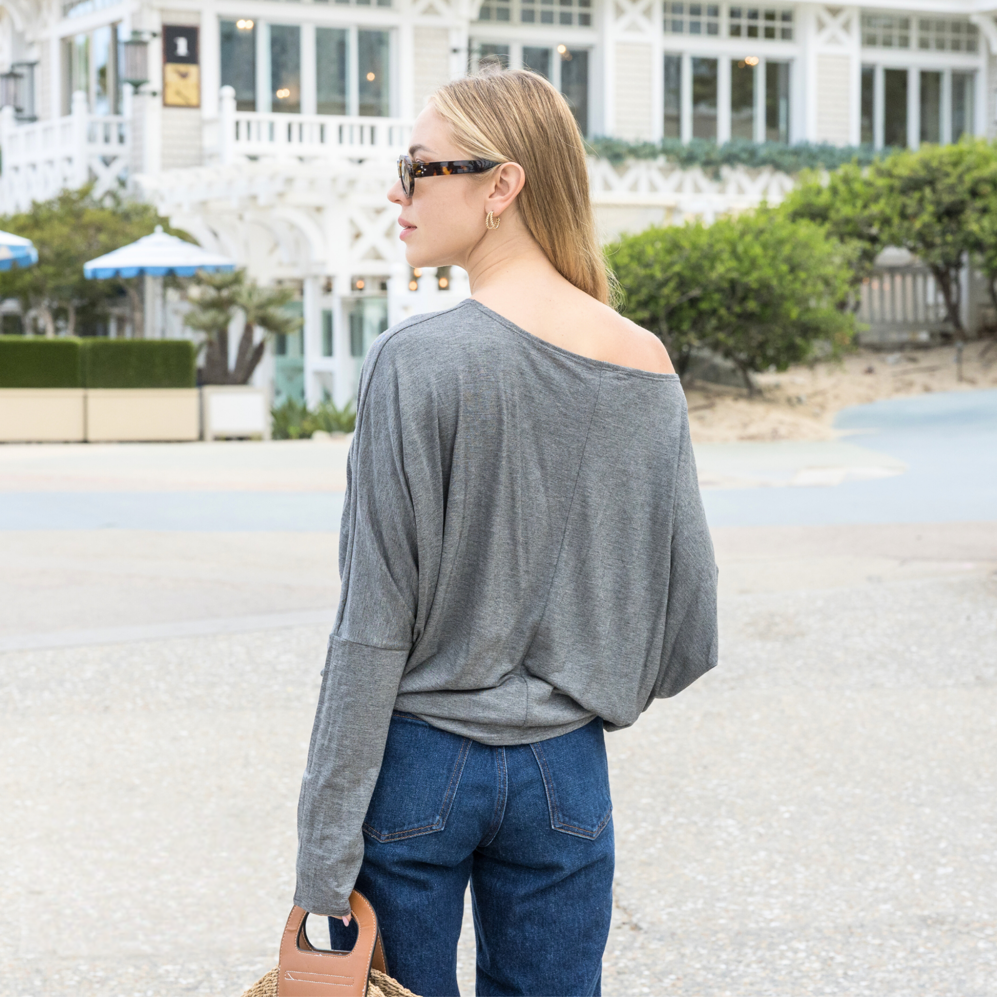 Dolman Top – Oversized Off Shoulder Batwing Long Sleeve Sweater Tunic Blouse