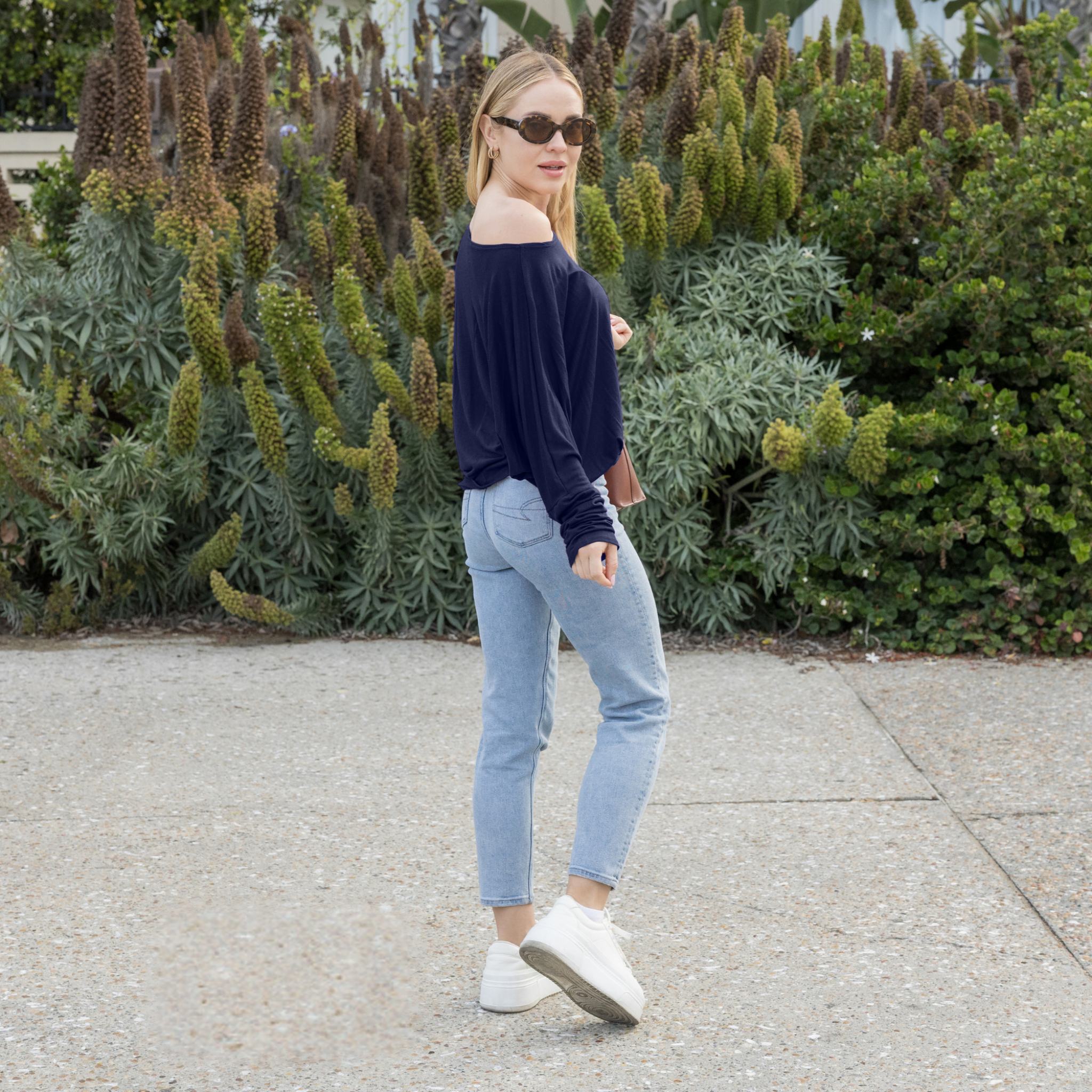 Dolman Top – Oversized Off Shoulder Batwing Long Sleeve Sweater Tunic Blouse